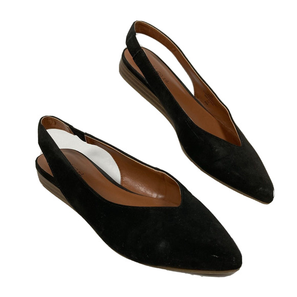 Indigo Rd Shoes - Indigo Rd. Shoes Womens Sz 6 Black Faux Suede Irgauri Point Toe Slingback Flats